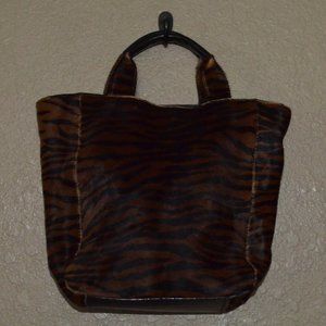 Pony hair Brown and Black Animal Print Tote Bag